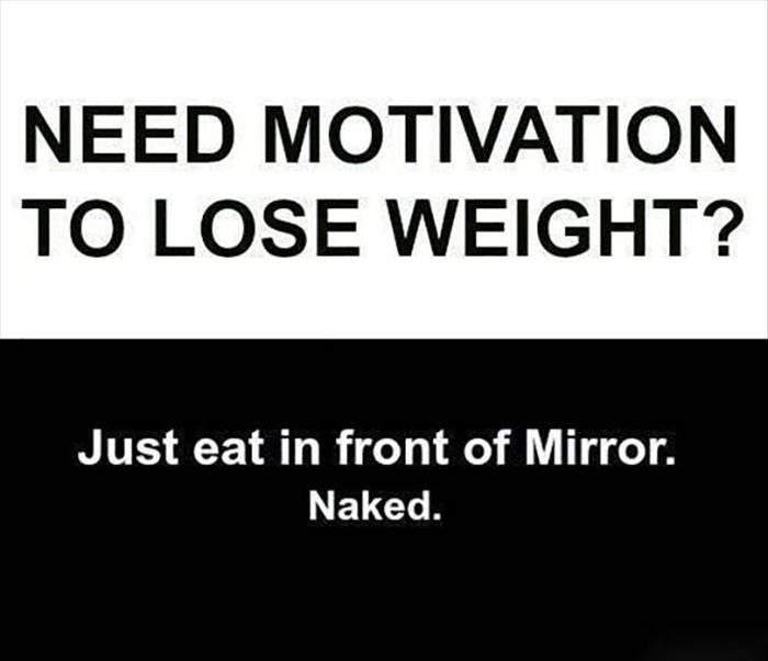 Need motivation to lose weight? - Just eat in front of mirror naked