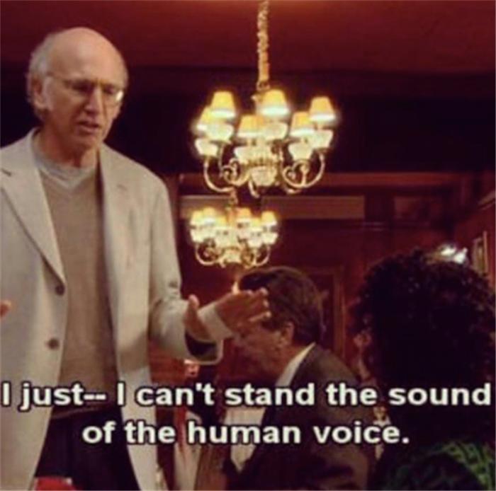 I can't stand the sound of the human voice
