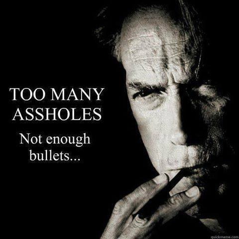 Too many assholes not enough bullets