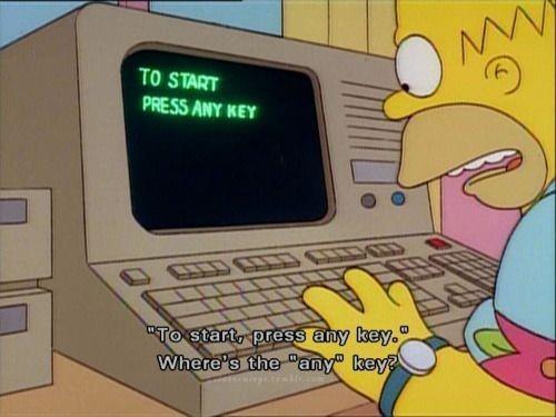 To start press any key - The Simpsons